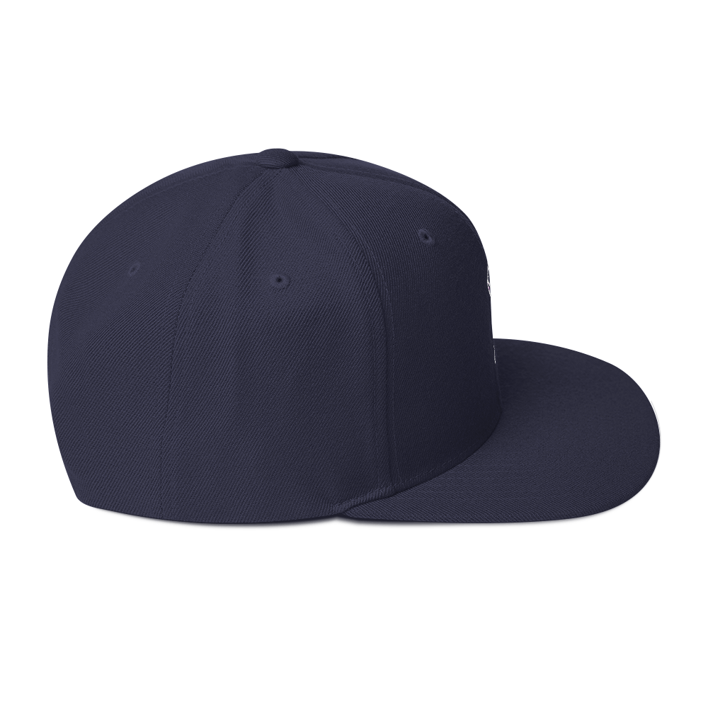 Barker's Classic Simple White Embroidered Snapback - barkerclothing