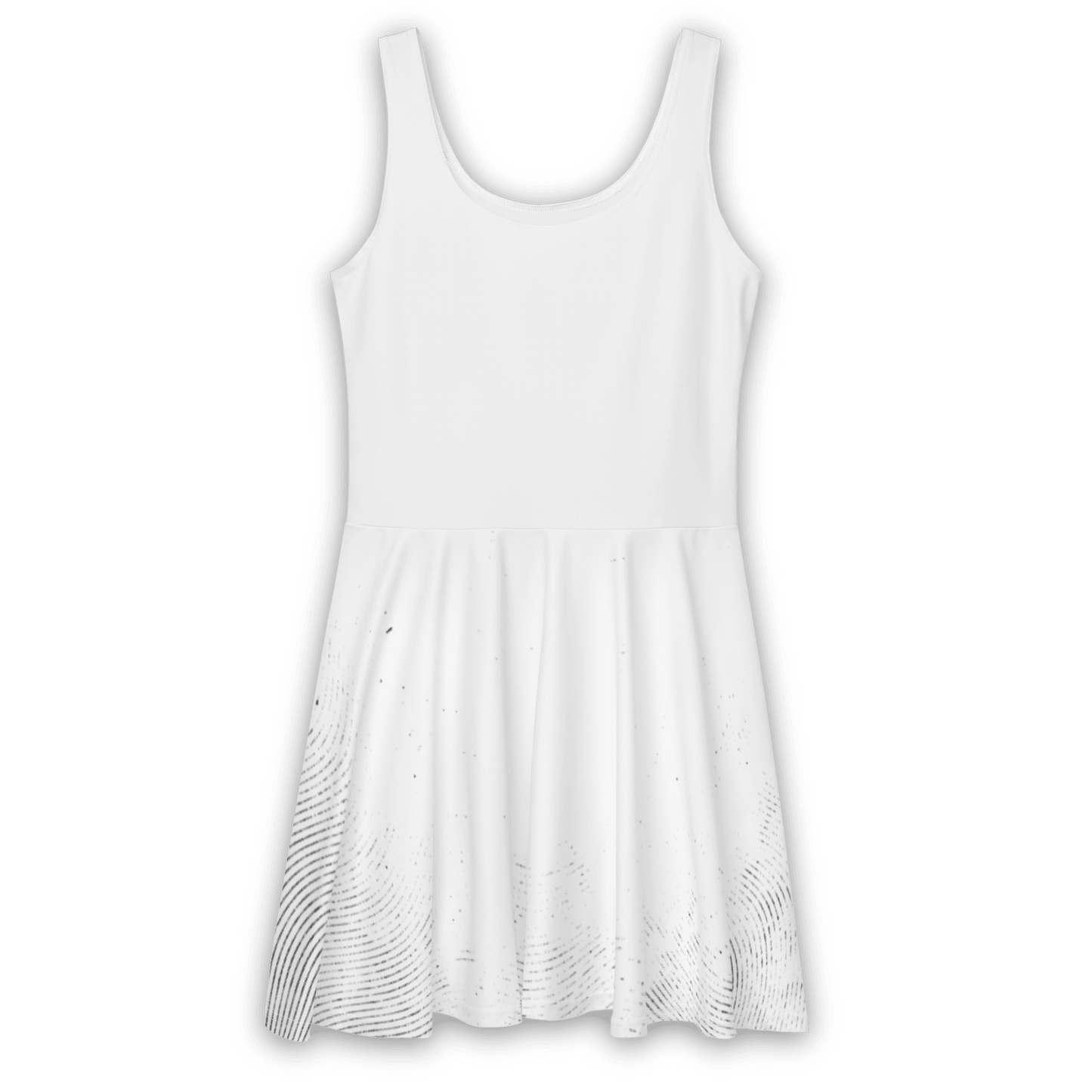 'Faded' Skater Dress White - barkerclothing