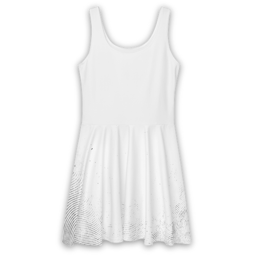 'Faded' Skater Dress White - barkerclothing