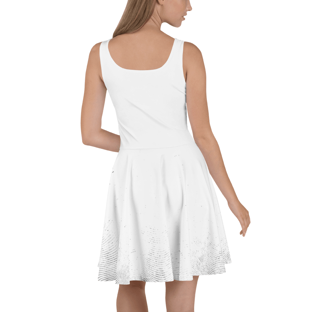 'Faded' Skater Dress White - barkerclothing