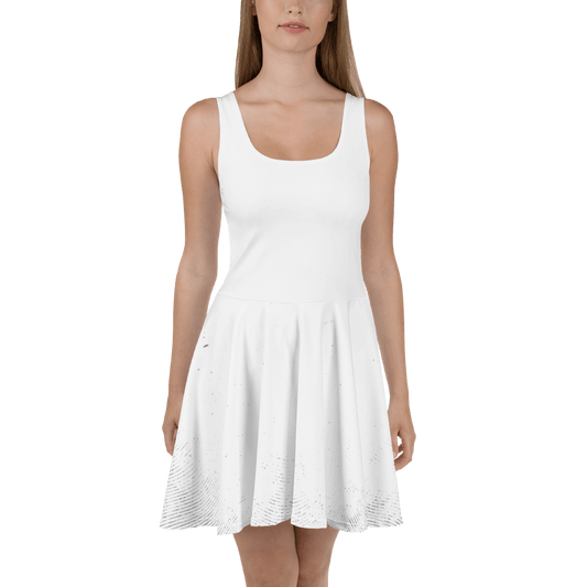 'Faded' Skater Dress White - barkerclothing