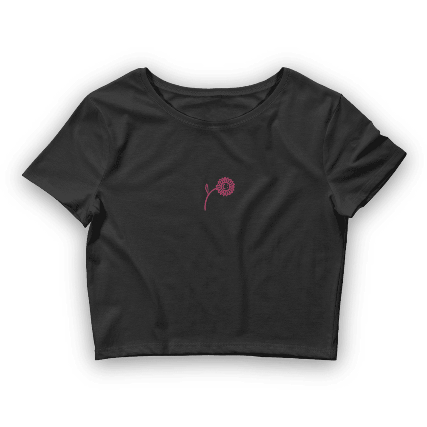 'Happy Pink Sunflower' Crop Top - barkerclothing