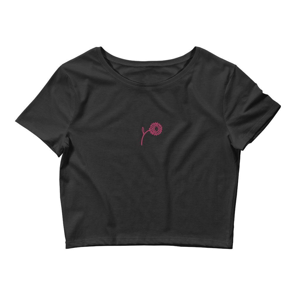 'Happy Pink Sunflower' Crop Top - barkerclothing