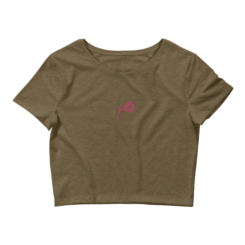 'Happy Pink Sunflower' Crop Top - barkerclothing
