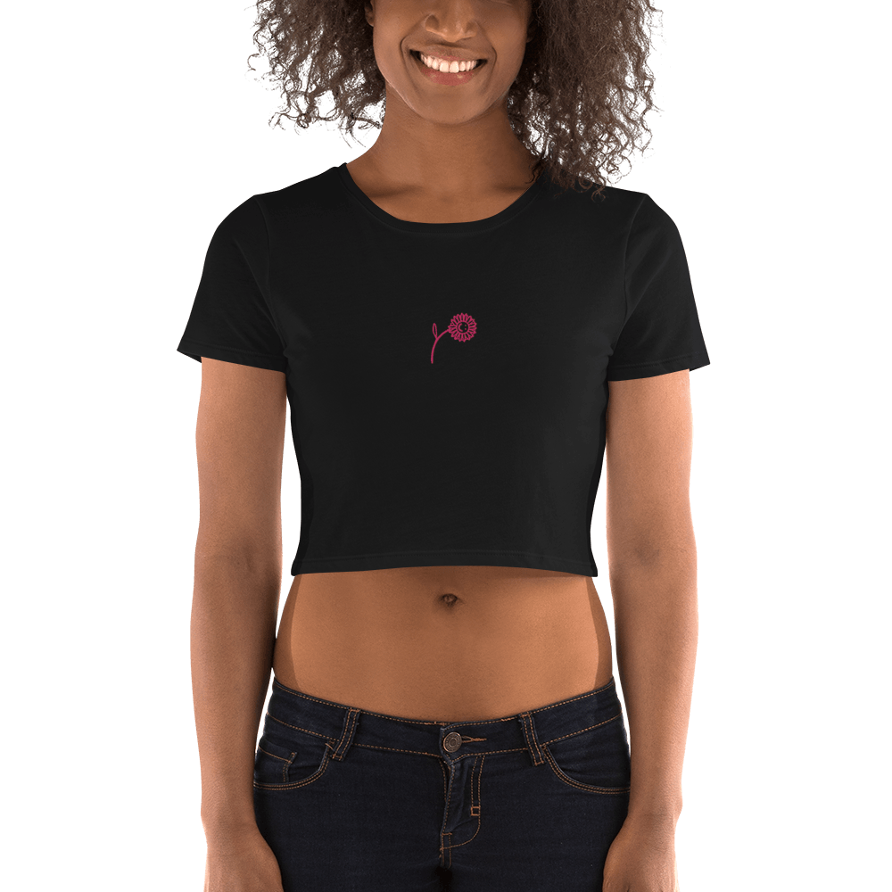 'Happy Pink Sunflower' Crop Top - barkerclothing