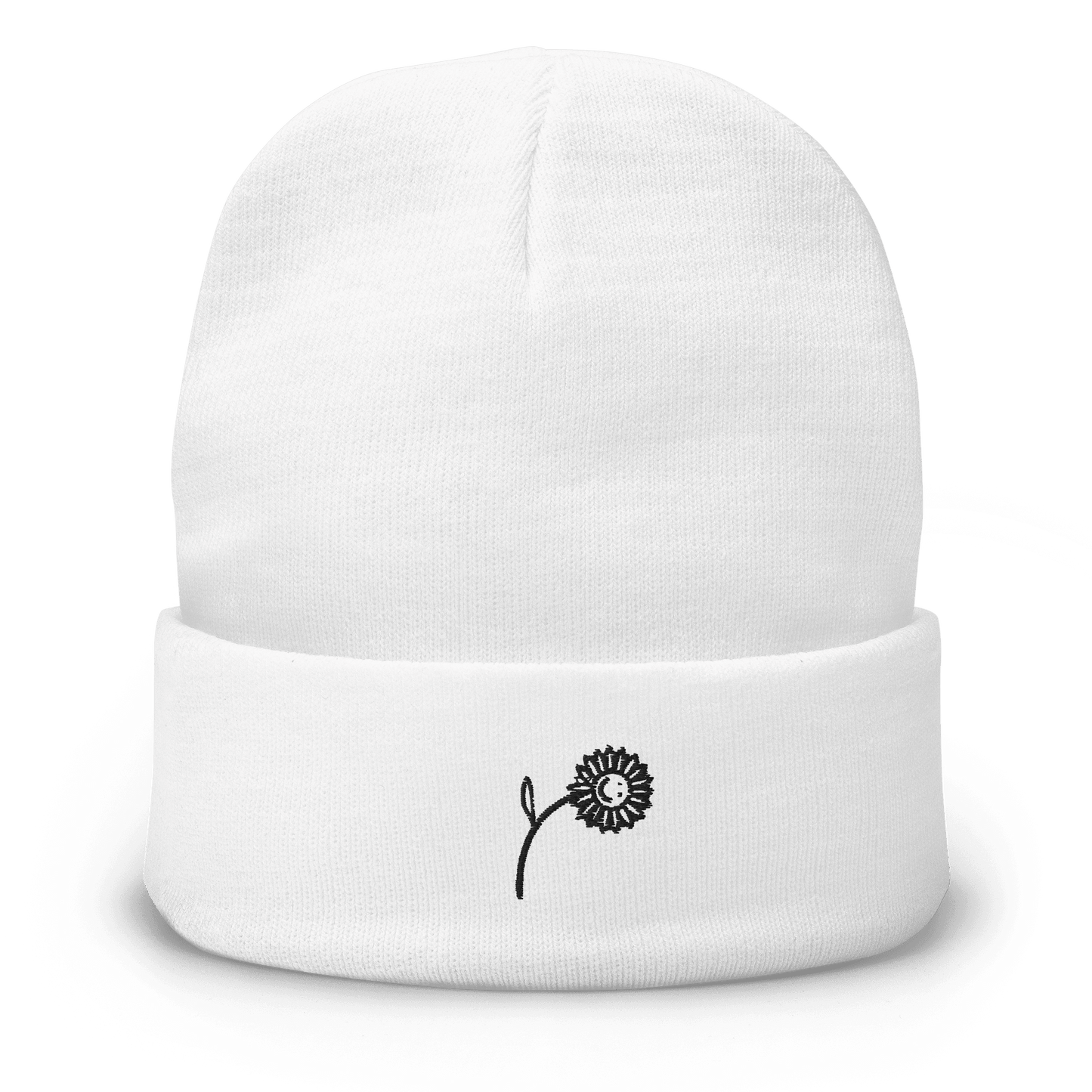 Happy Sunflower Embroidered Beanie - barkerclothing