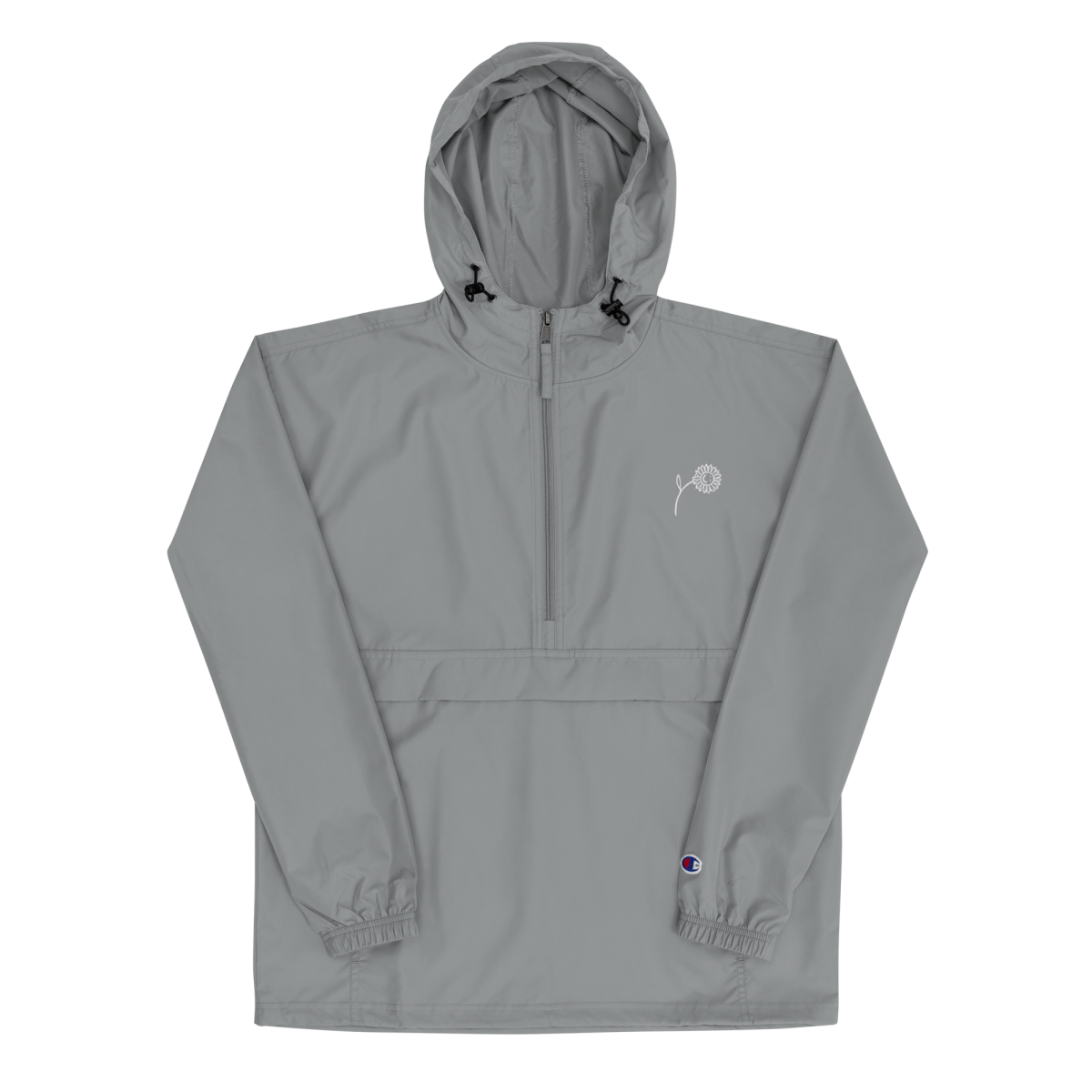 'Happy Sunflower' Embroidered Champion Packable Jacket - barkerclothing