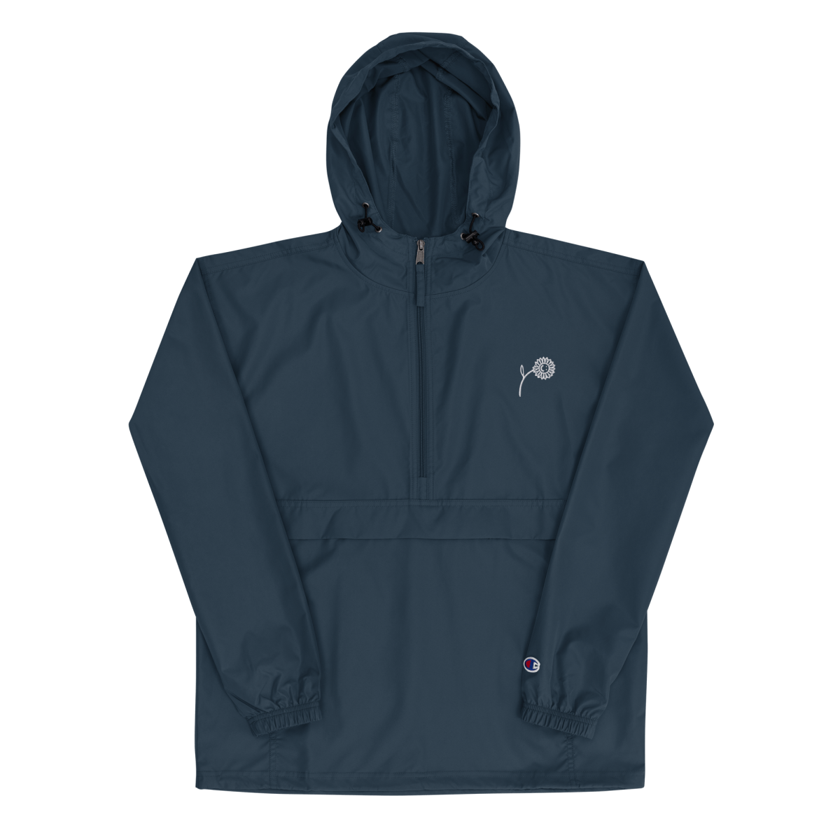 'Happy Sunflower' Embroidered Champion Packable Jacket - barkerclothing