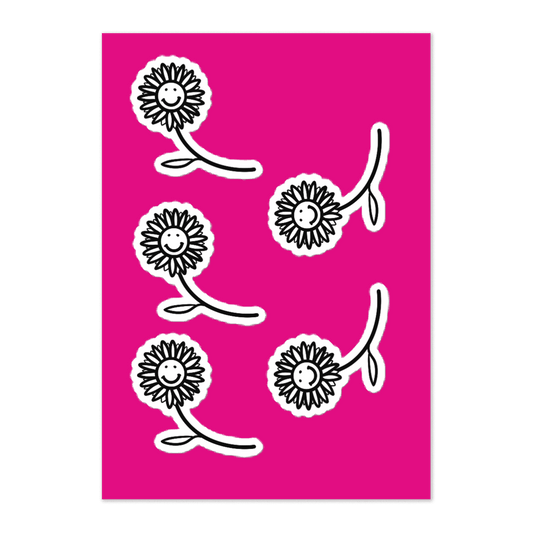 'Happy Sunflower' Sticker Sheet - barkerclothing