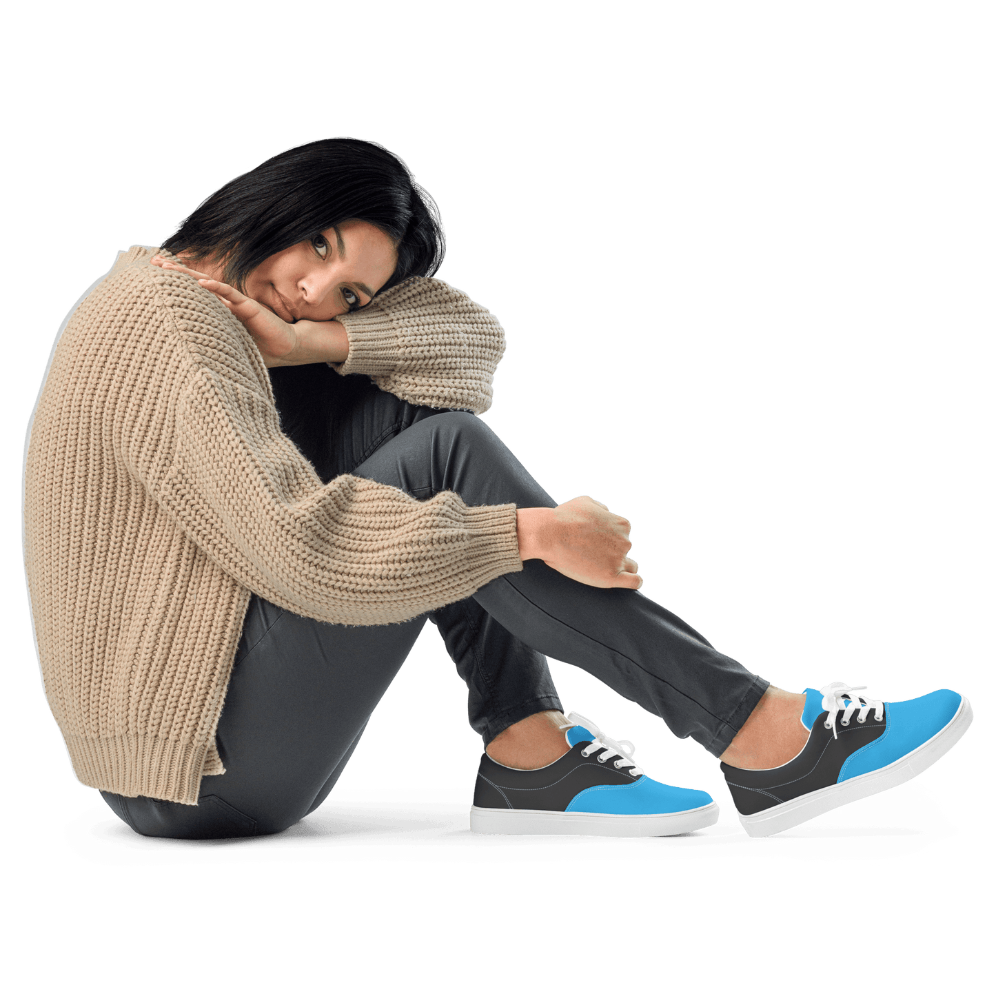Ladies Grey & Blue Lace-Ups - barkerclothing
