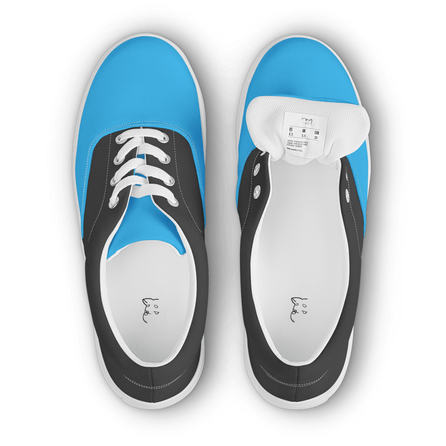 Ladies Grey & Blue Lace-Ups - barkerclothing