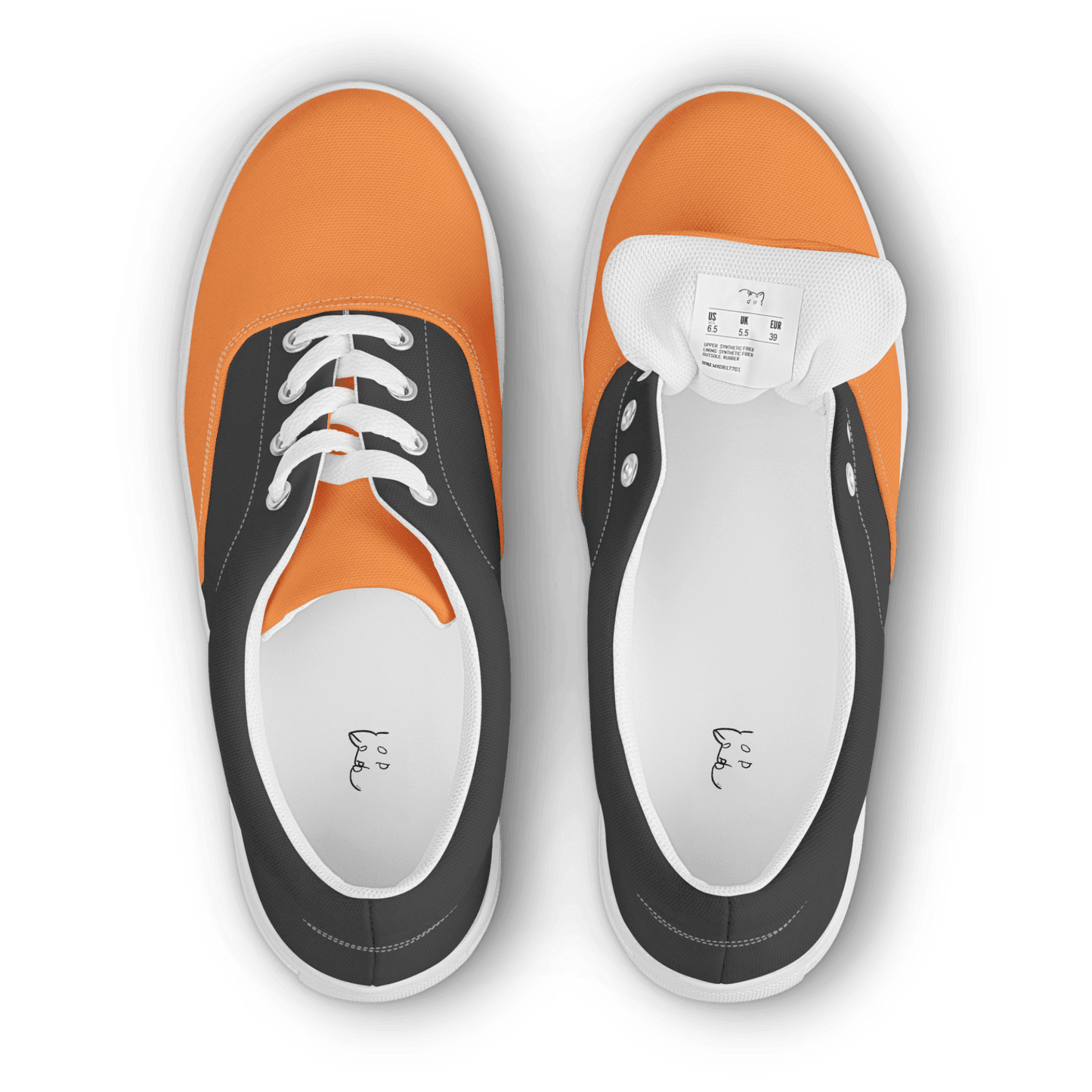 Ladies Grey & Orange Lace-Ups - barkerclothing