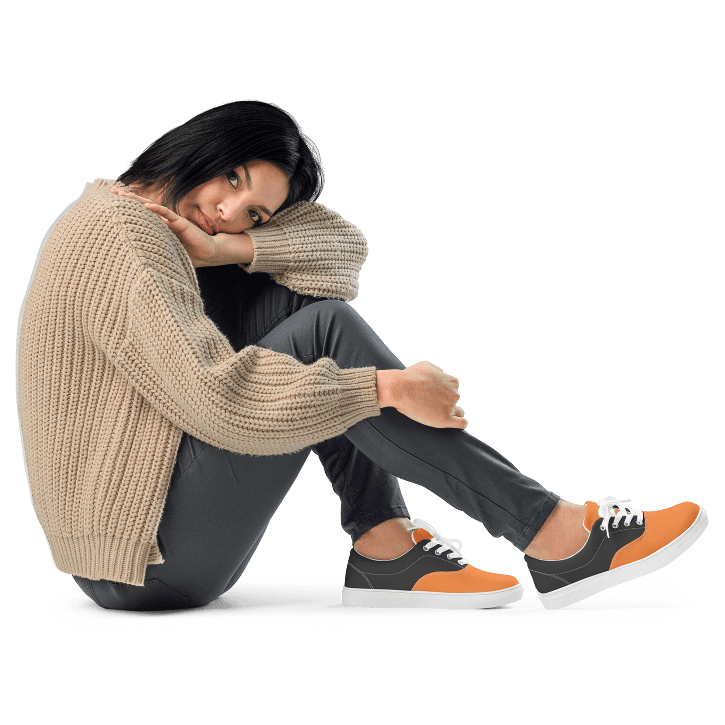 Ladies Grey & Orange Lace-Ups - barkerclothing
