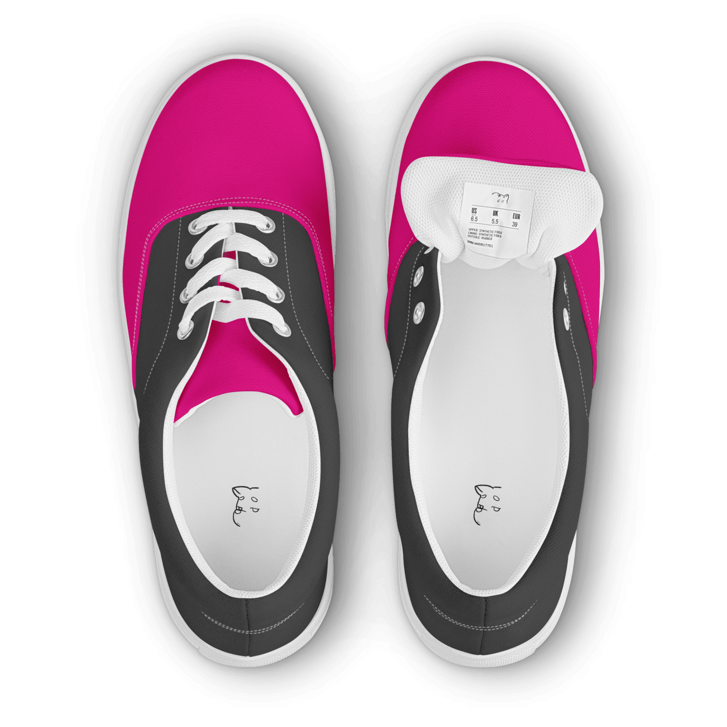 Ladies Grey & Pink Lace-Ups - barkerclothing