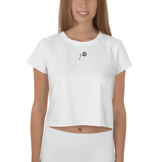 Ladies 'Happy Sunflower' Crop Tee - barkerclothing