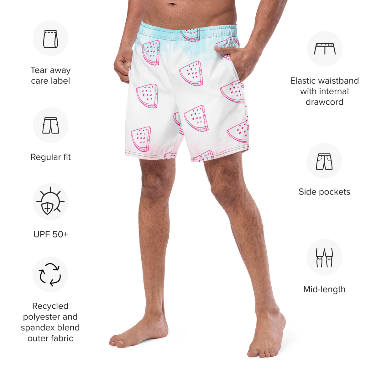 Men's 'Raining Melon' Swim Shorts - barkerclothing