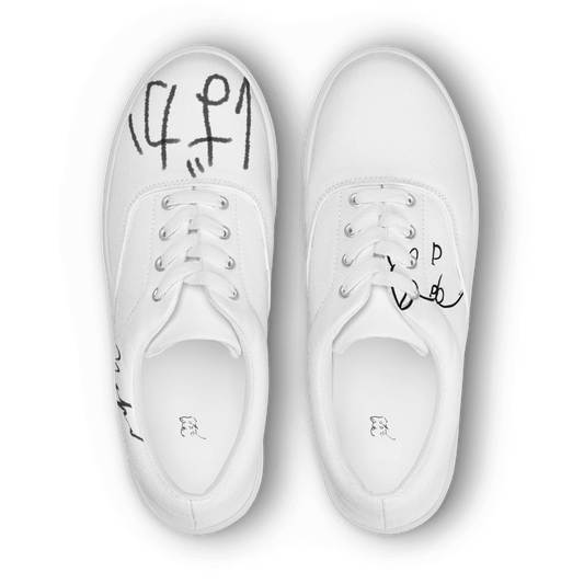 Men’s Signature Scribble Lace-up Canvas Shoes - barkerclothing