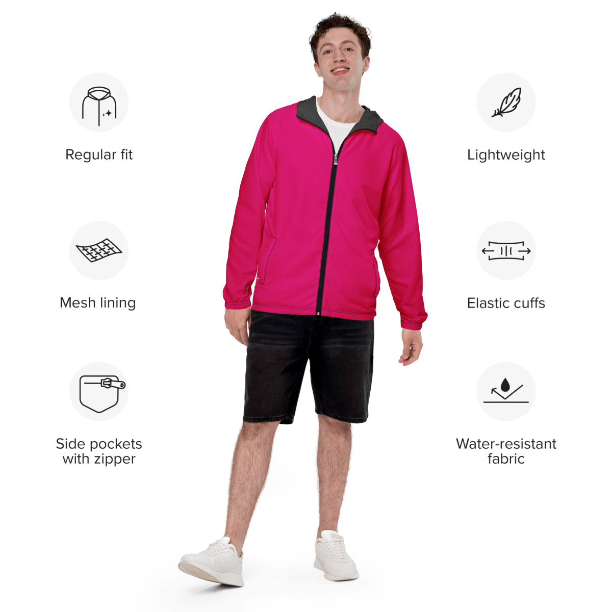 Men’s Windbreaker (Pink) - barkerclothing