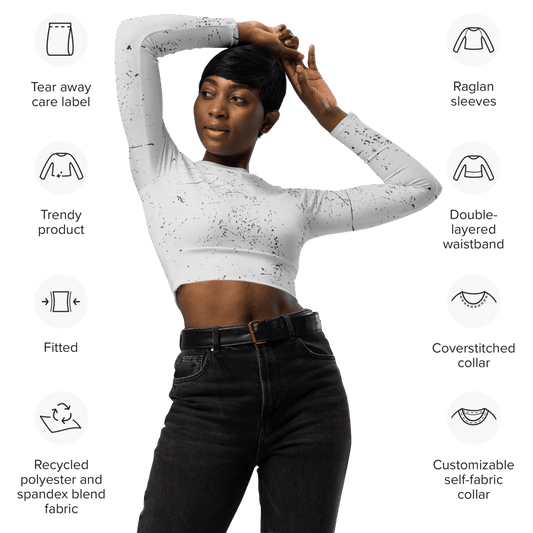 Recycled Long-Sleeve Crop Top - barkerclothing