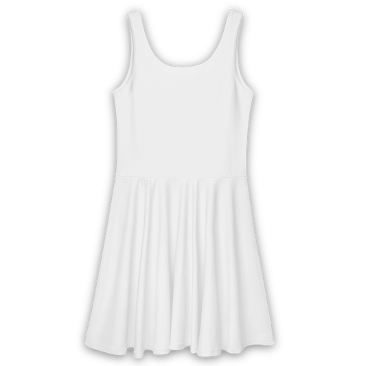 'Simple' Skater Dress (White) - barkerclothing