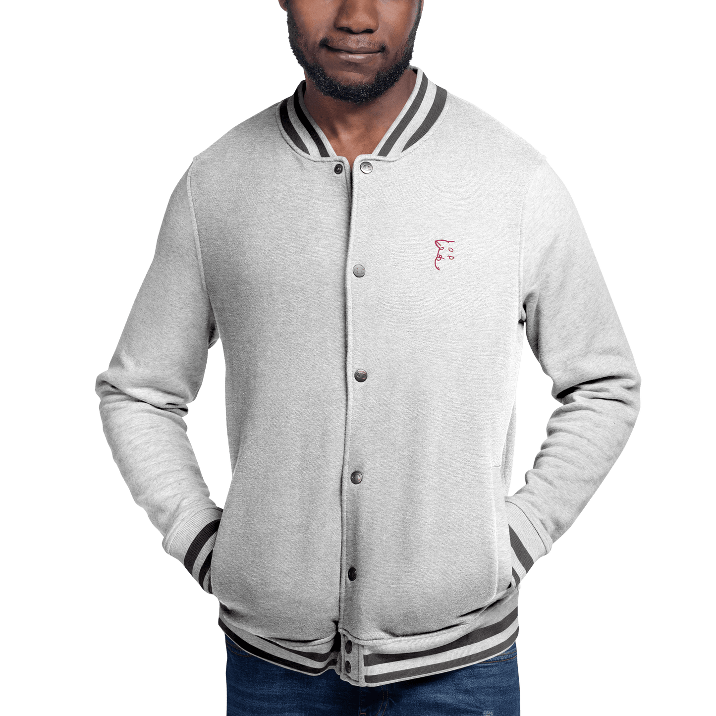 'Simply Barker' Embroidered Champion Bomber Jacket - barkerclothing