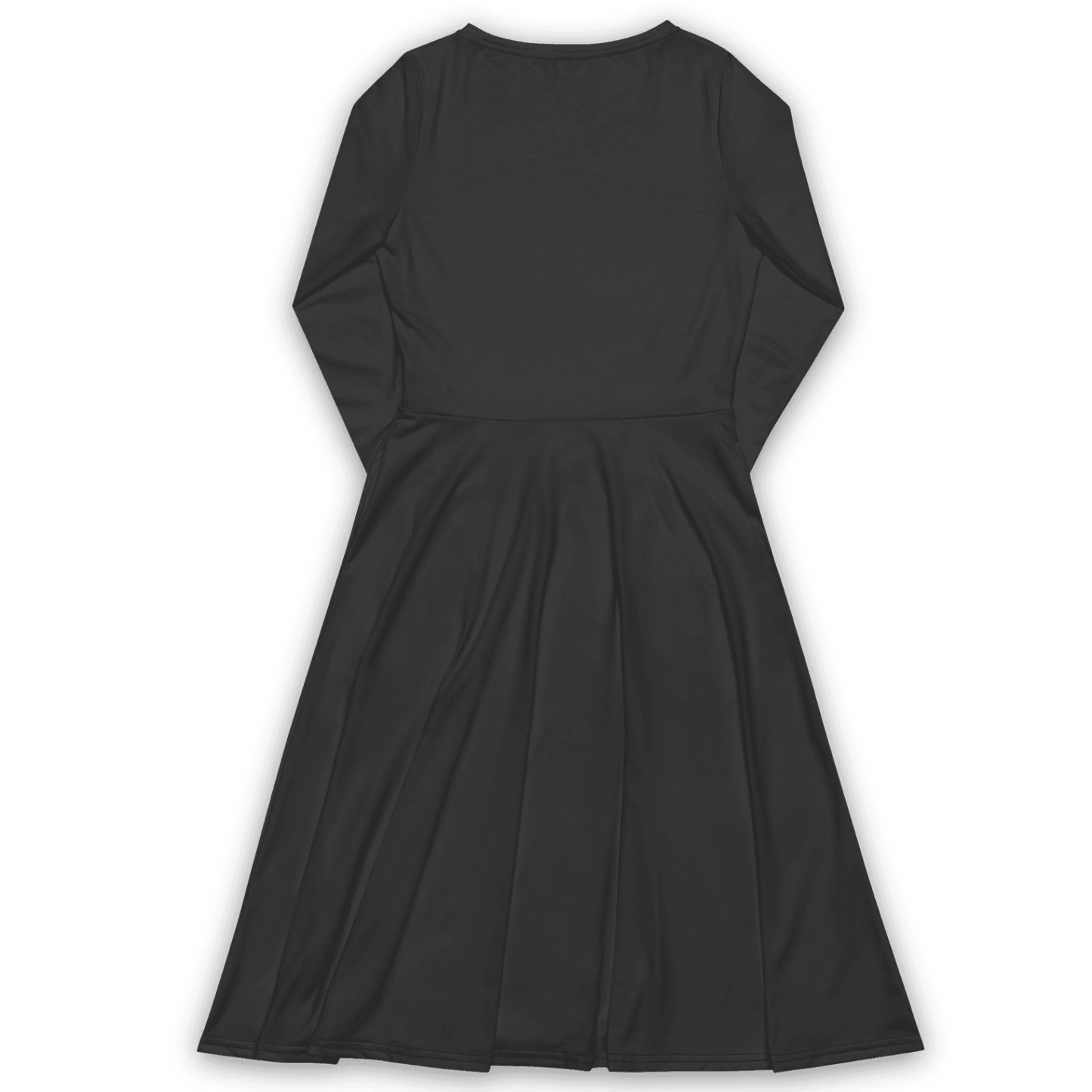 'Solid Grey' Long Sleeve Midi Dress - barkerclothing