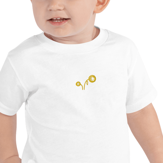 Toddler's 'Two Happy Sunflowers' Short Sleeve Tee - barkerclothing