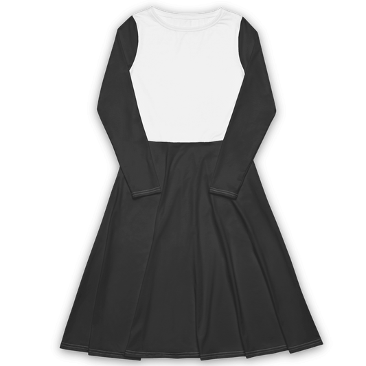 'Two Tone' Long Sleeve Midi Dress - barkerclothing