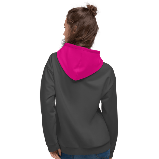 Unisex 'Pink Hooded' Hoodie (Grey) - barkerclothing