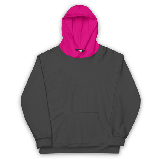 Unisex 'Pink Hooded' Hoodie (Grey) - barkerclothing