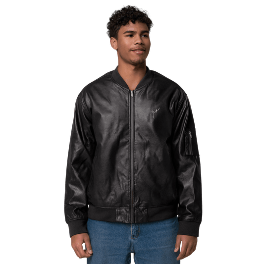 Unisex 'Signature' Leather Bomber Jacket - barkerclothing