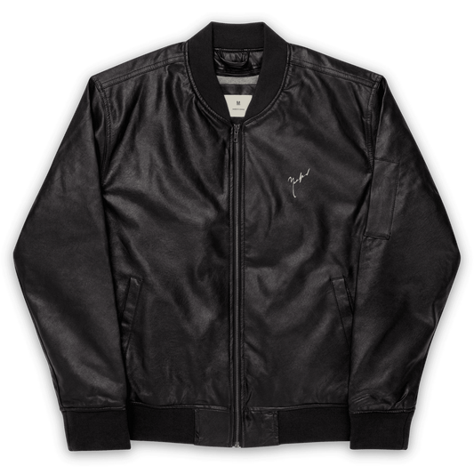 Unisex 'Signature' Leather Bomber Jacket - barkerclothing