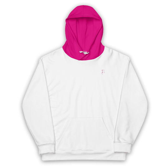Unisex 'Simply Barker' Pink Hooded Hoodie (White) - barkerclothing