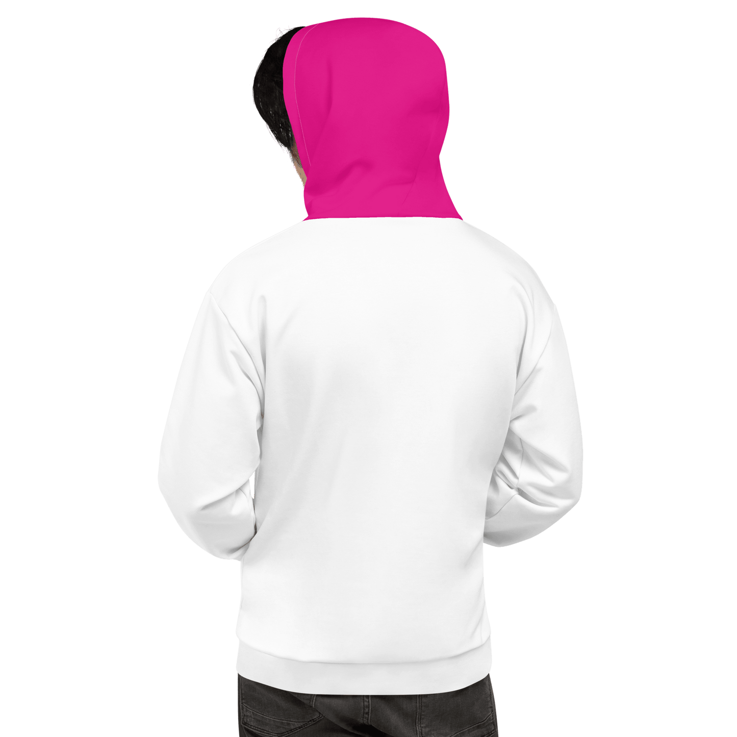 Unisex 'Simply Barker' Pink Hooded Hoodie (White) - barkerclothing
