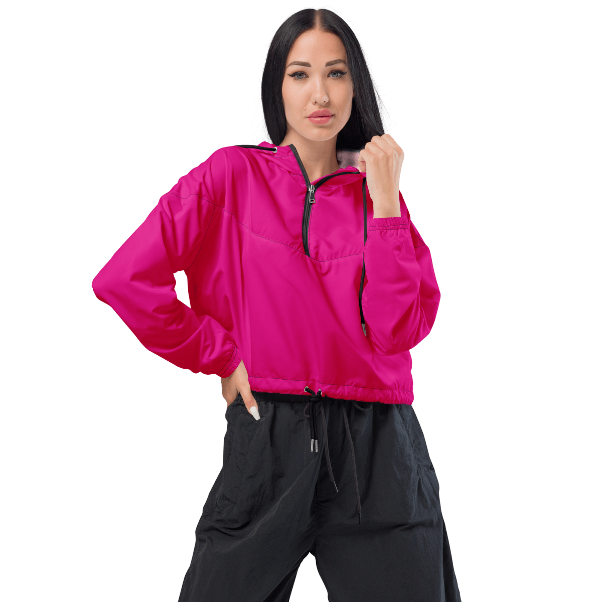 Women’s Cropped Windbreaker (Pink) - barkerclothing