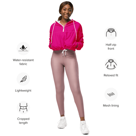 Women’s Cropped Windbreaker (Pink) - barkerclothing
