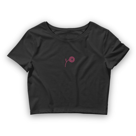 'Happy Pink Sunflower' Crop Top - barkerclothing