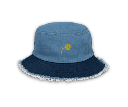 'Happy Sunflower' Denim Bucket Hat - barkerclothing