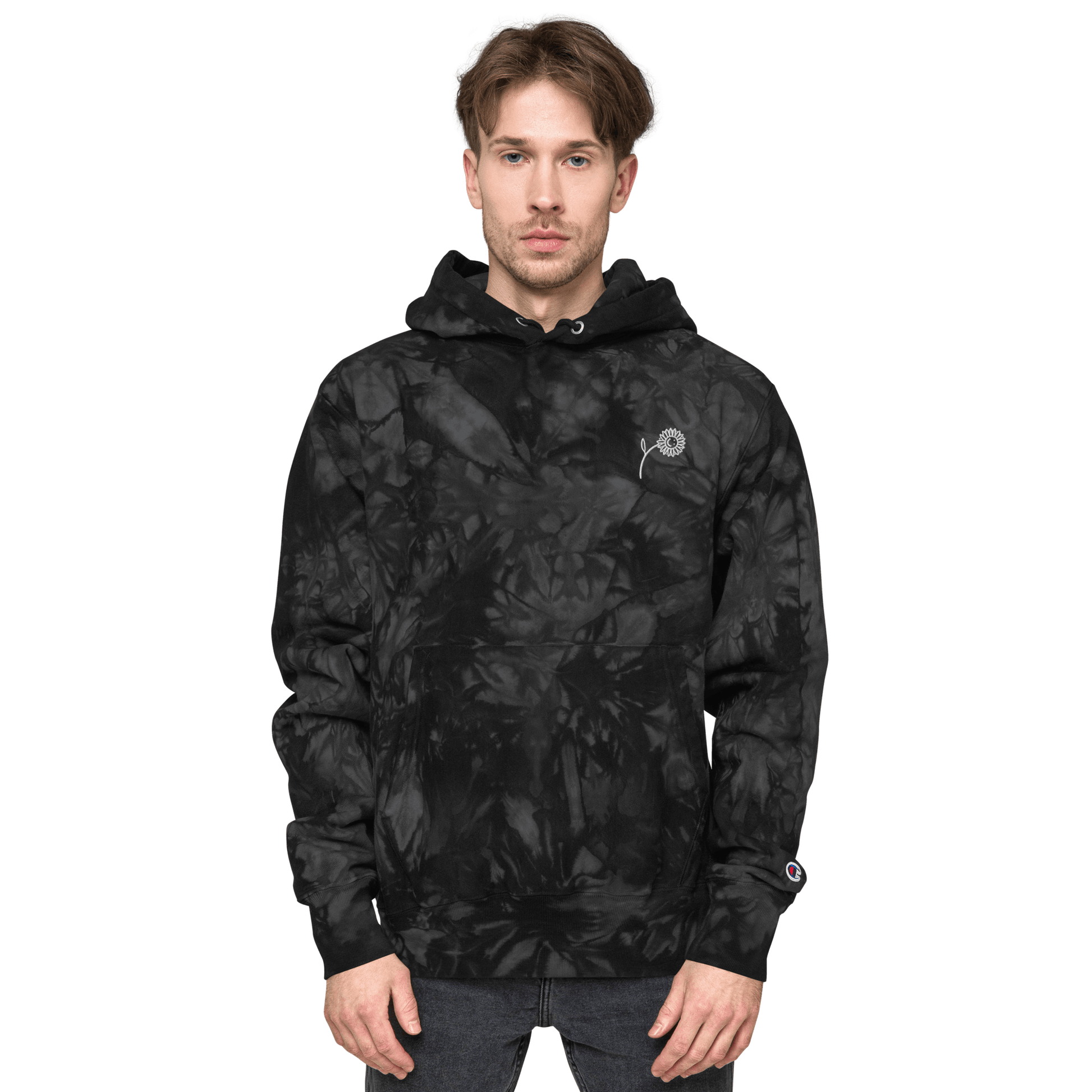 Unisex Happy Sunflower Champion Tie Dye Hoodie